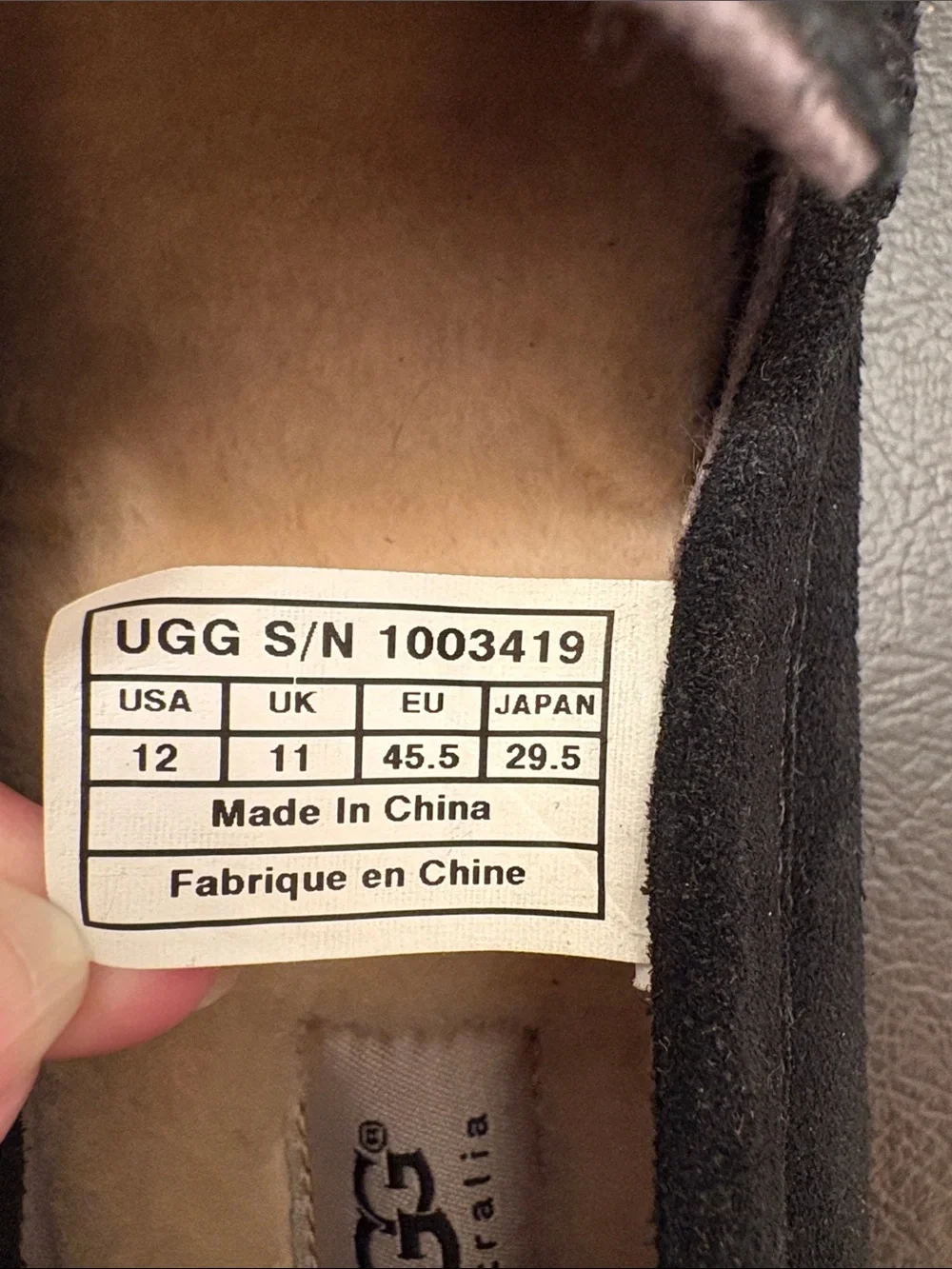 UGG Men's Alder Black Suede Slip-On Driving Loafers Size 12